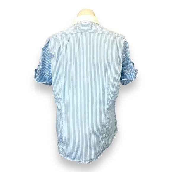 Ralph Lauren Blue and White Striped Button Down Shirt - Picture 3 of 9